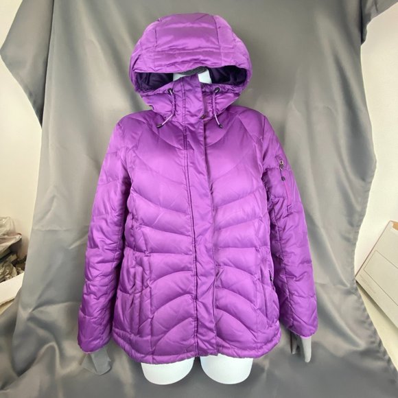 Lands End Purple Puffer Down Jacket Size Small 6-8 - Picture 4 of 13